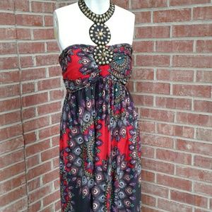 MAGIC Tribal Studded Neckline Halter Sundress